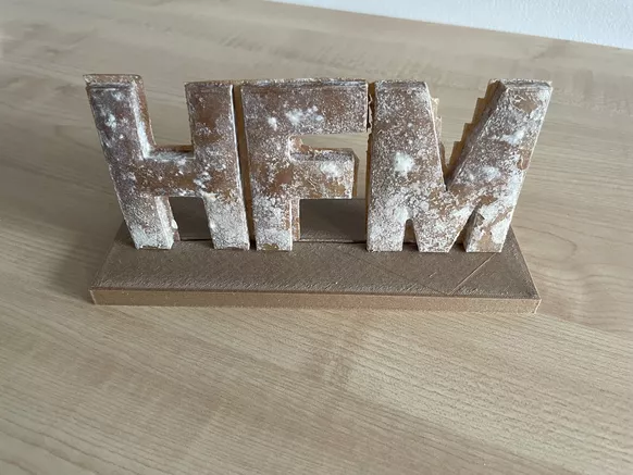 3D-printed HFM Logo Wood-Fungal Composite